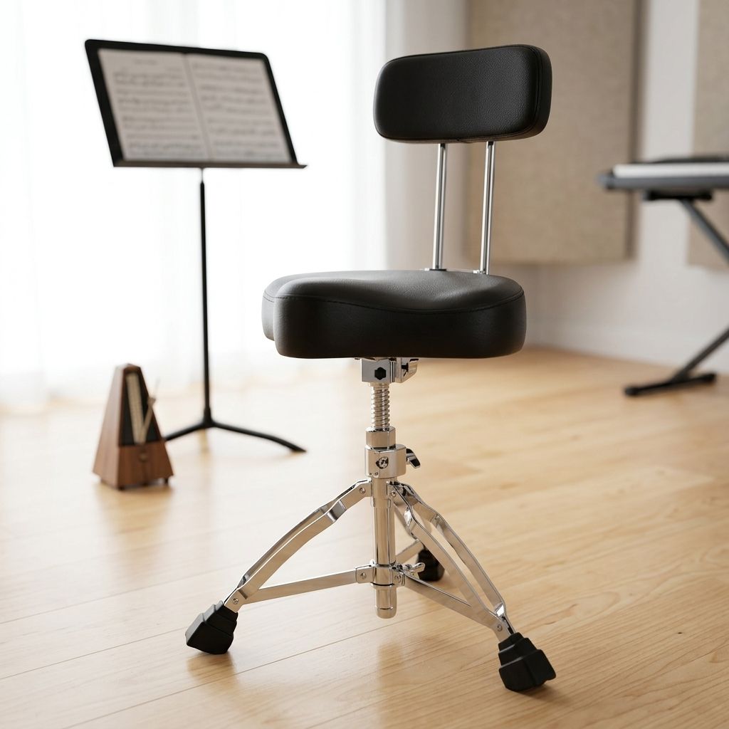 Drum Throne Adjustable - Sgabello per Batteria Regolabile, Resistente, con