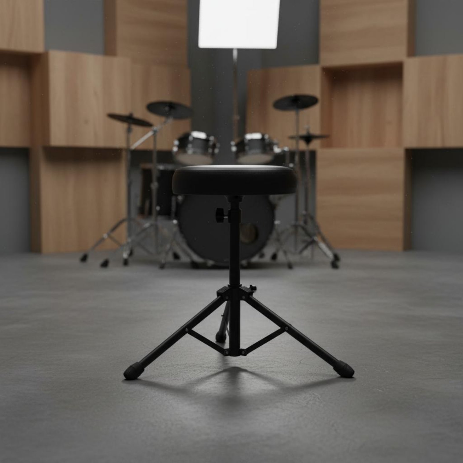 Drum Throne Adjustable - Sgabello per Batteria Rotondo con Base