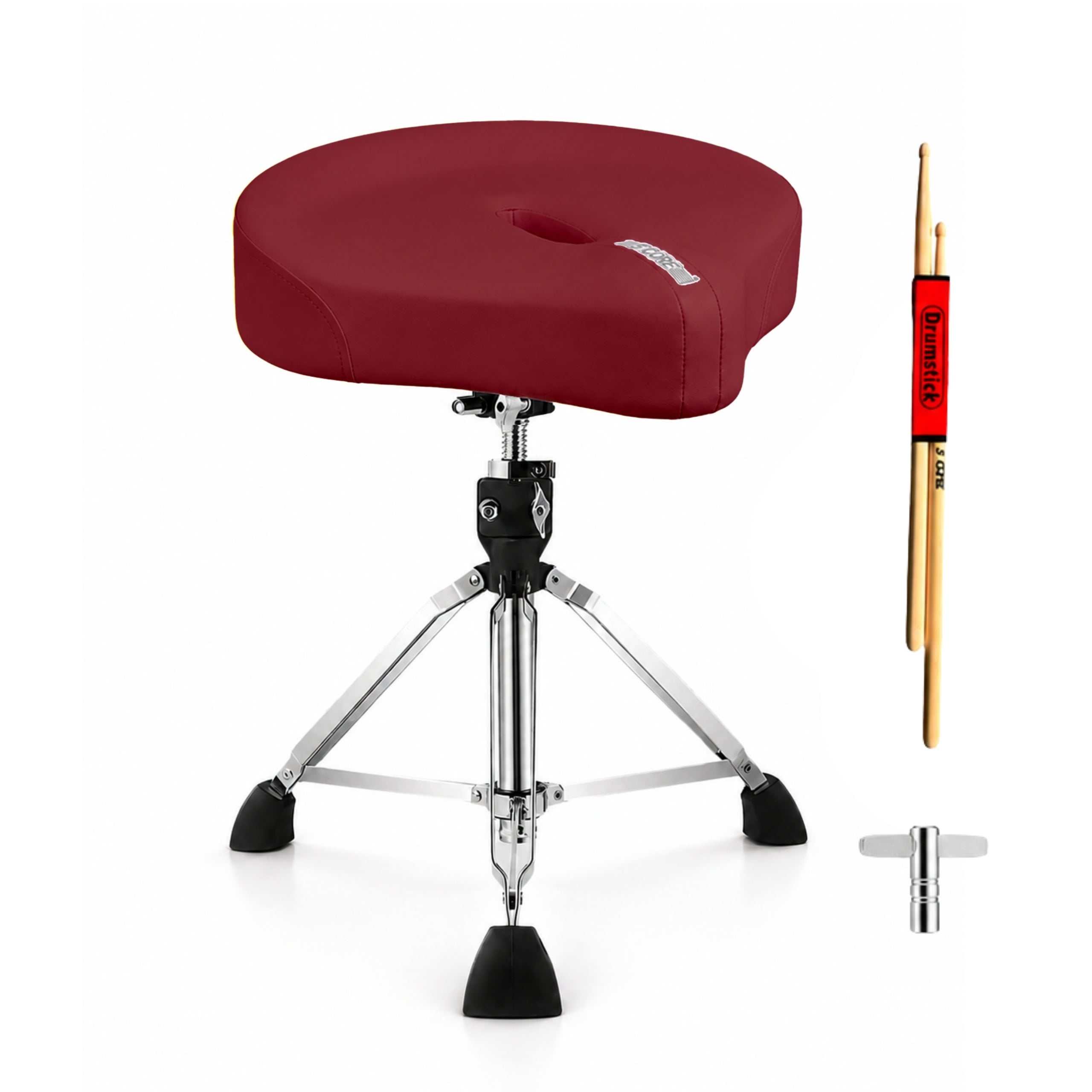 Drum Throne Adjustable - Sgabello da batterista ergonomico imbottito 4