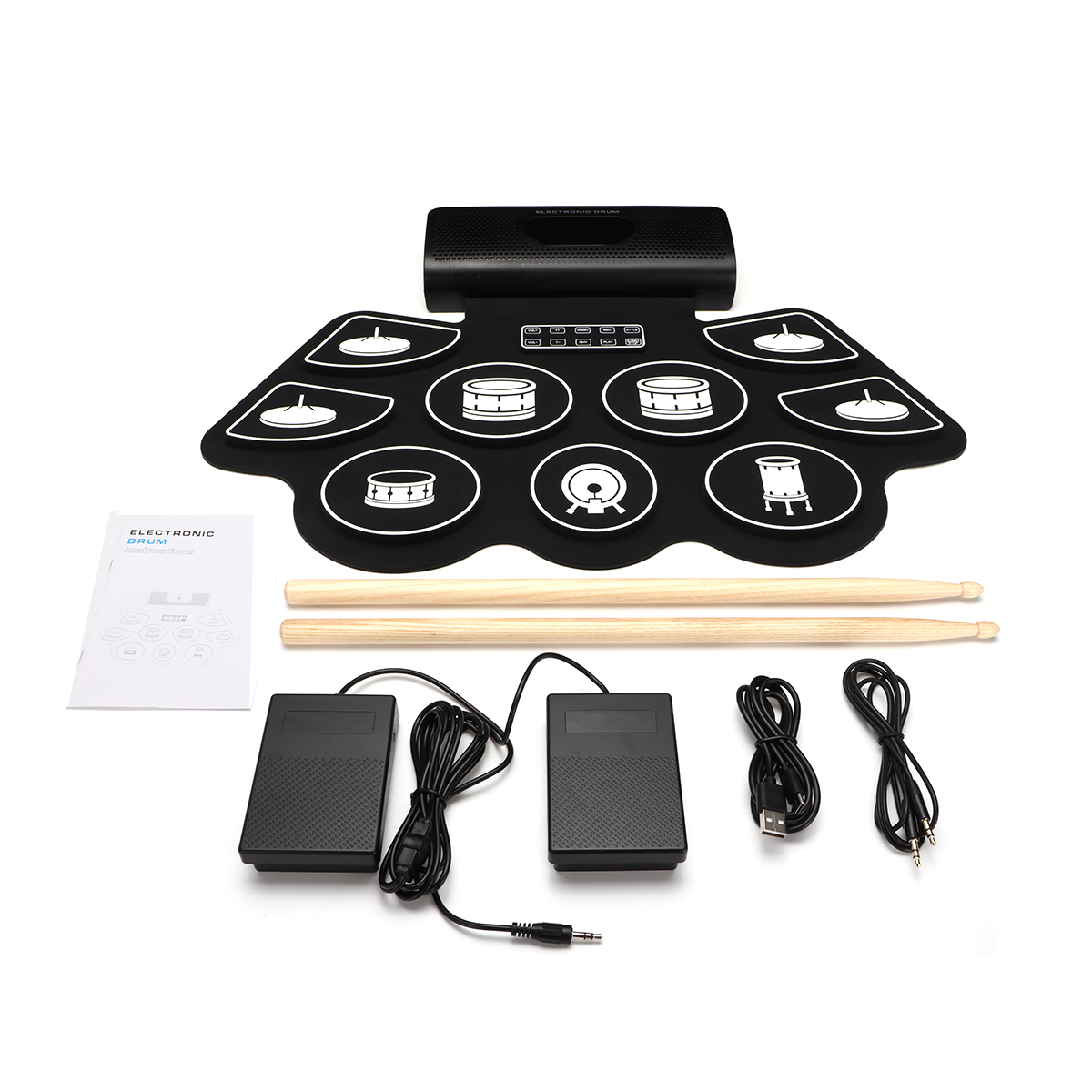 Electronic Drum Set Roll Up - Set di Batteria Elettronica BT Arrotolabile